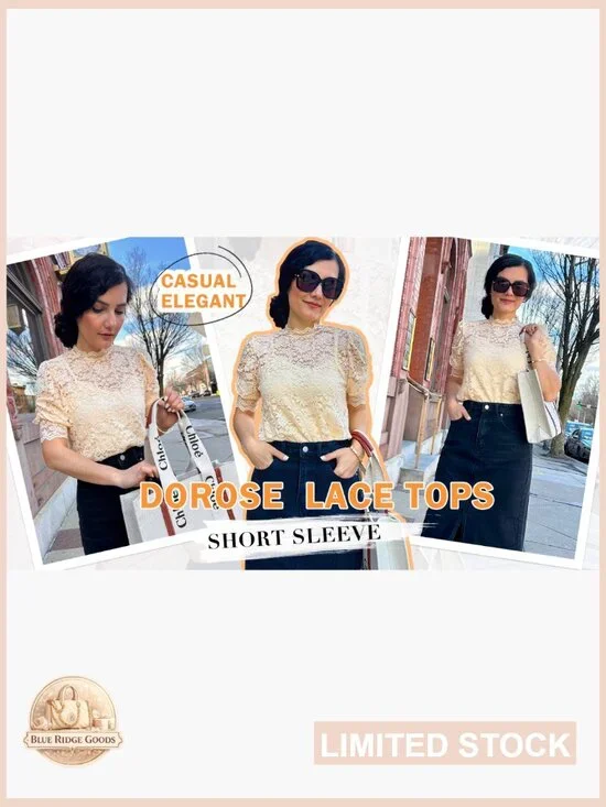 Lace Floral Long Sleeve Blouse Elegant Chic Dressy Casual Tops - Picture 7 of 7